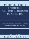 Emigration from the United Kingdom to America, Volume 3 January 1871-June 1871